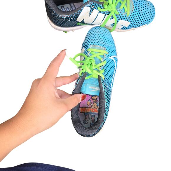 Big Kids Nike Hyperdiamond 4 Turquoise Softball Athletic Cleats Size 5.5Y - Picture 4 of 5